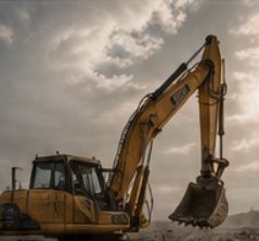 Excavator on a job site